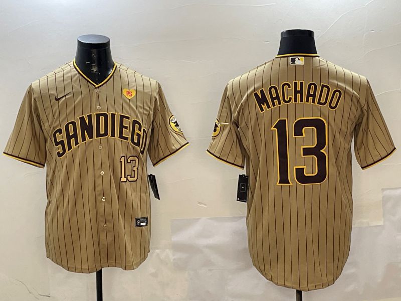 Men San Diego Padres #13 Machado Brown Stripe Game 2025 Nike MLB Jersey style 7->san diego padres->MLB Jersey